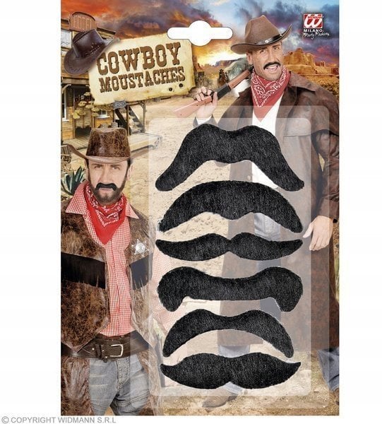 Cowboy skæg, 6 stk.