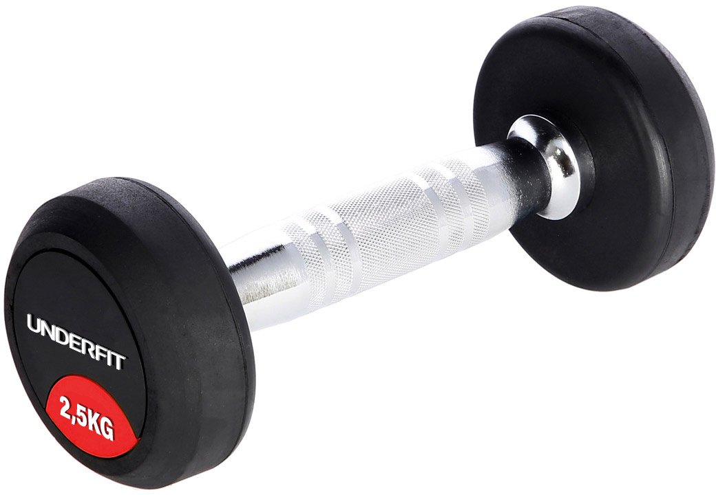 Hantla gumowana 2,5 kg UNDERFIT do ćwiczeń siłowych fitness