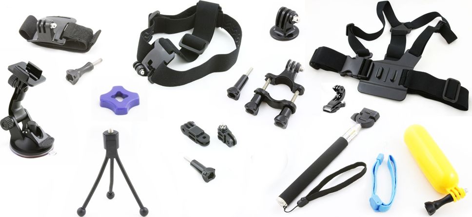 Xrec ZESTAW / Akcesoria monotażowe do GoPro Go Pro HERO 4 3 3+ 2 1 / SJCAM SJ4000 SJ5000 SJ6000