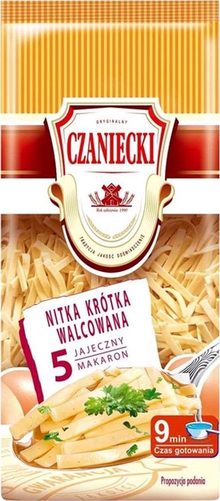 Czaniecki Makaron 5 jajeczny nitka krótka walcowana 250 g
