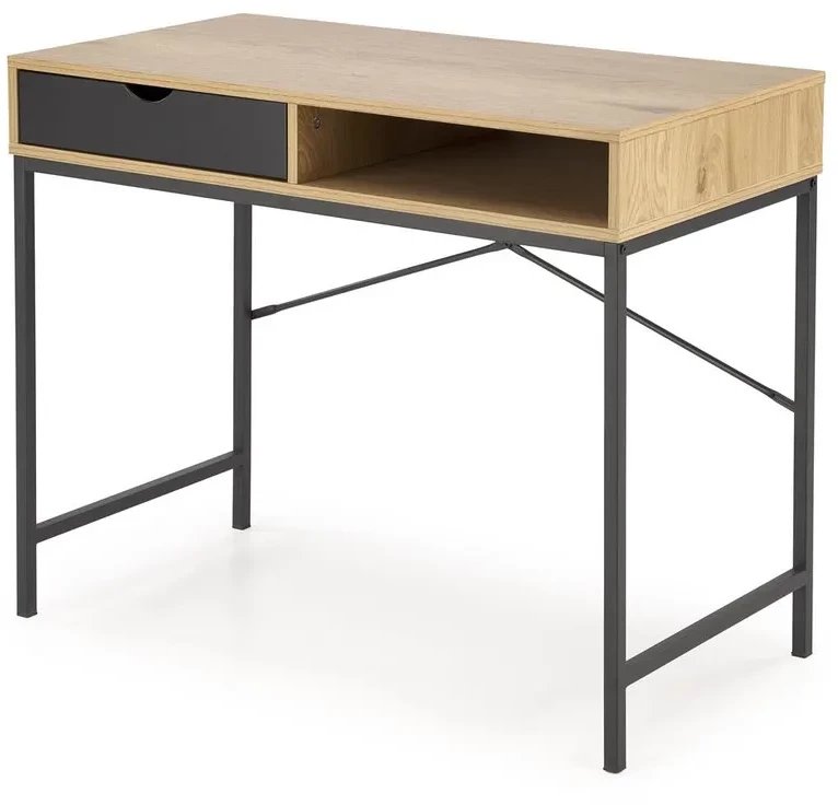 Biurko B-50 dąb złoty/czarne HALMAR