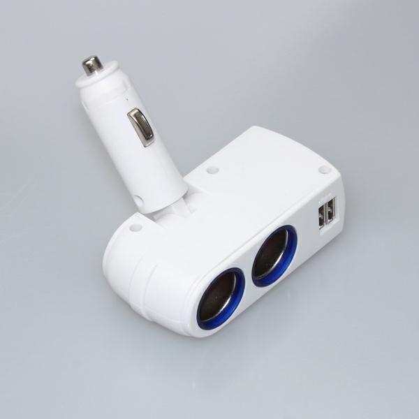 Carcommerce ROZGAŁĘZIACZ 2-WEJŚCIOWY 12/24V +2 x USB 2,1A -EDGAR