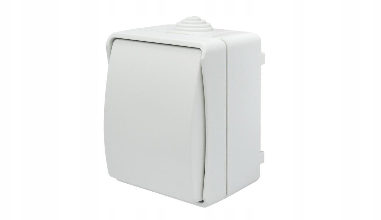 Łącznik pojedynczy uniwersalny natynkowy z klapką Aqua Plus IP44 biały 40220