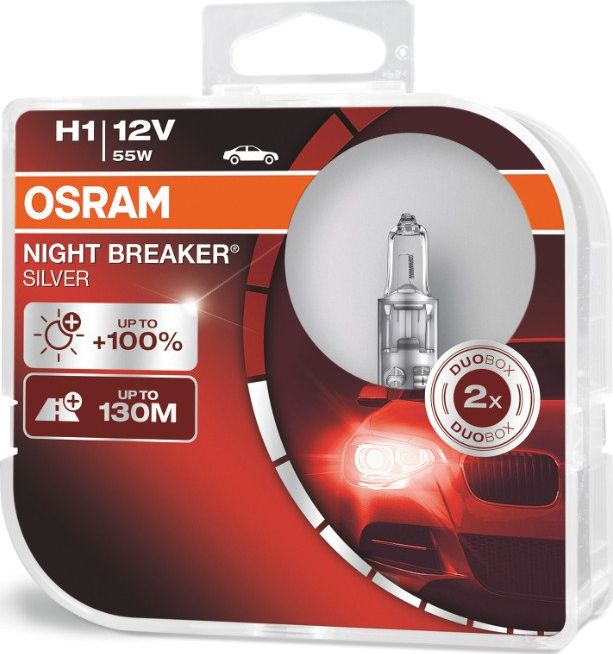 Osram Żarówk halogenowe Osram H1 12V 55W P14,5s NIGHT BREAKER SILVER +100% /2 szt./