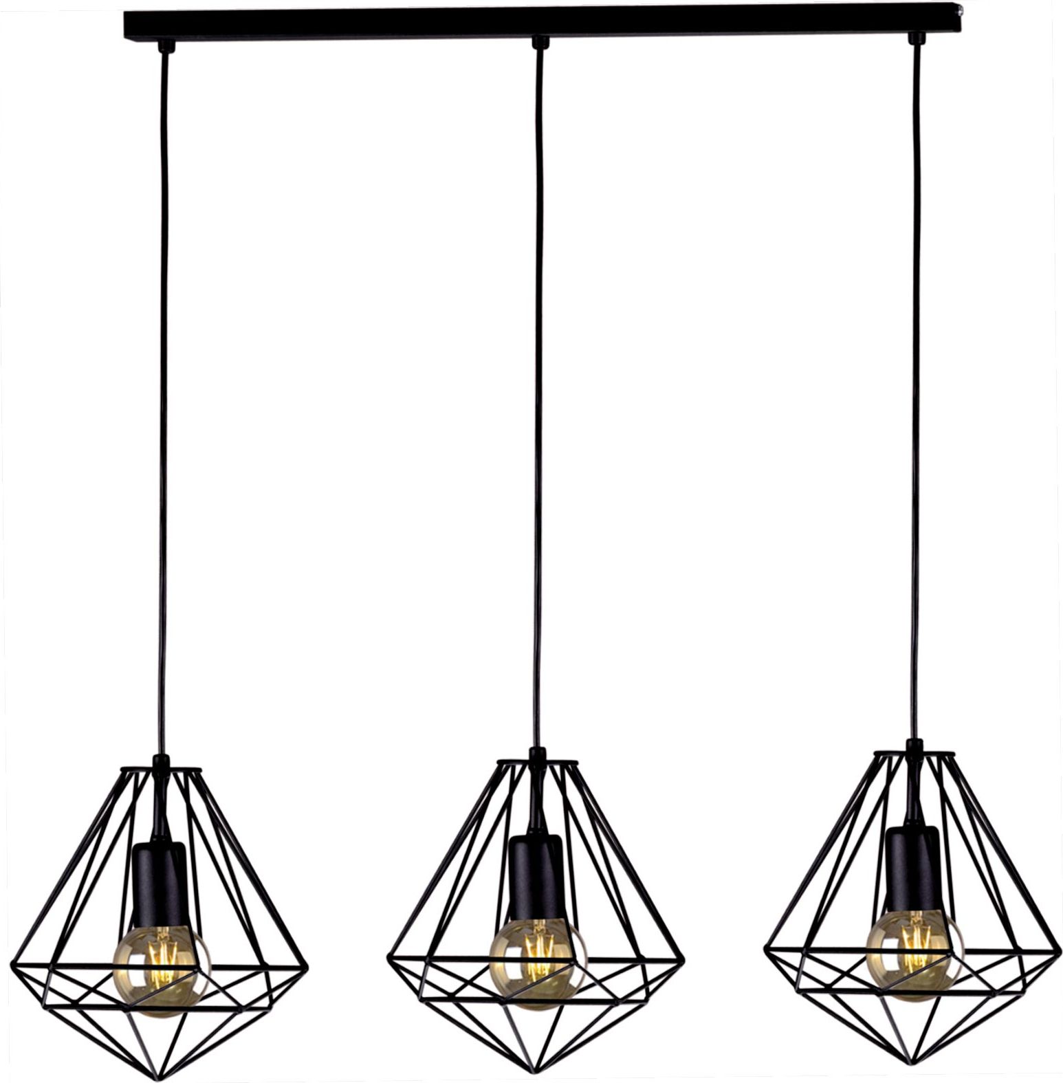 Lampa wisząca KAJA OŚWIETLENIE Lampa wisząca listwa MARKO III K-4004 black nad stół druciana Kaja