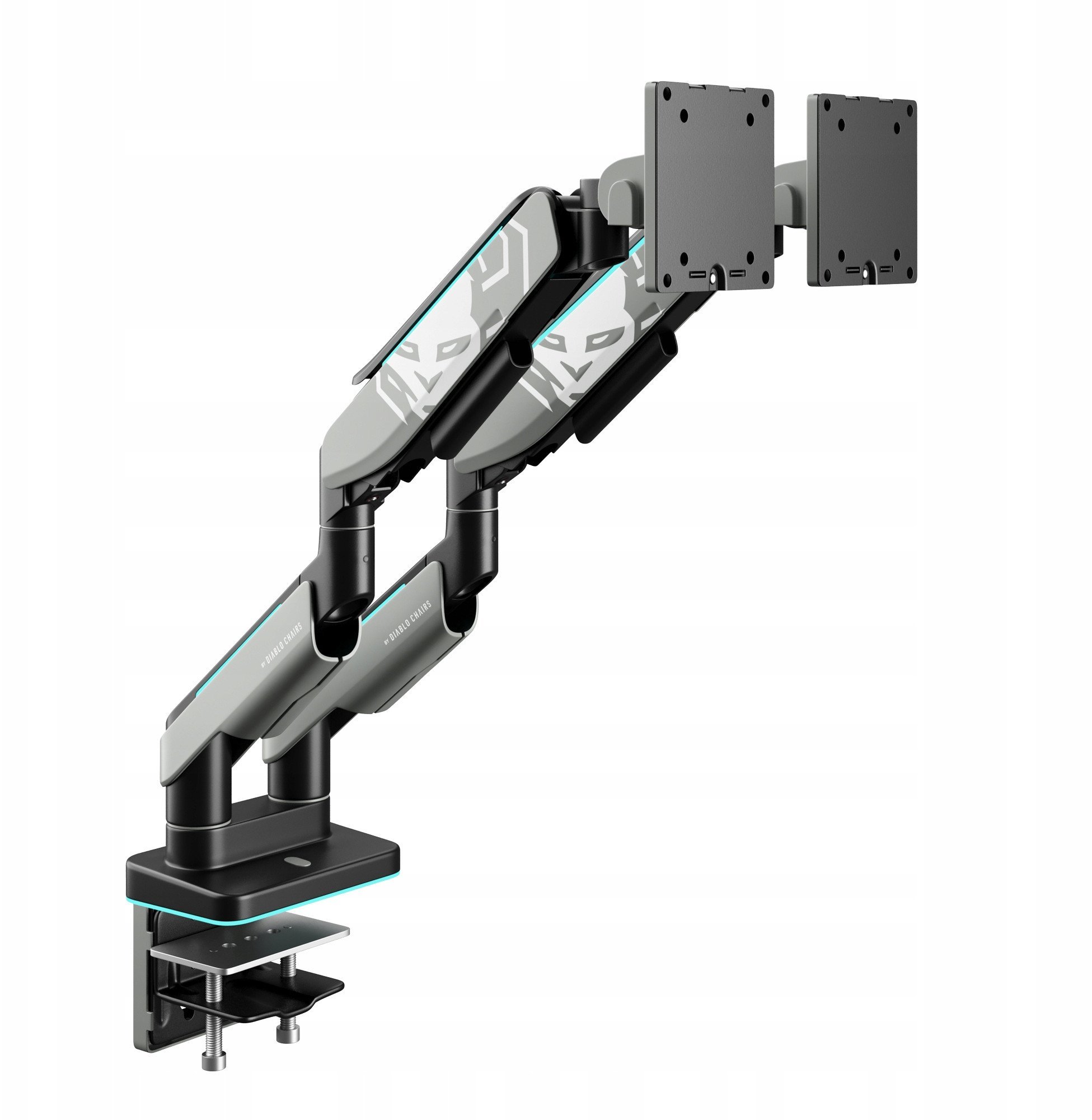 Podwójny uchwyt na monitory 49 cali, szaro-czarny RGB X-Arm Dual