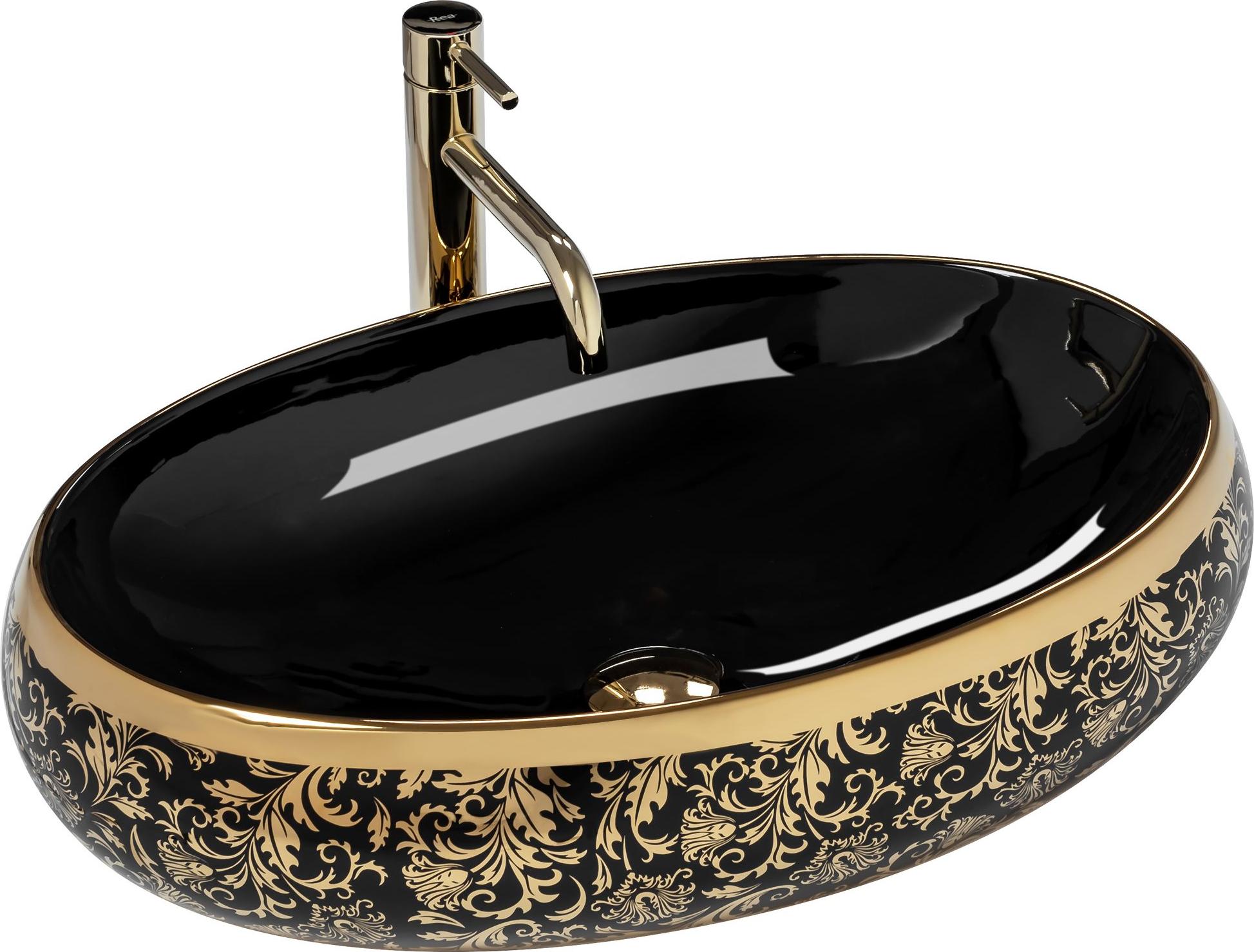 Umywalka Rea Umywalka nablatowa Rea Meryl Black / Gold Połysk