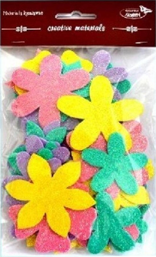 Kwiatki brokatowe 60szt