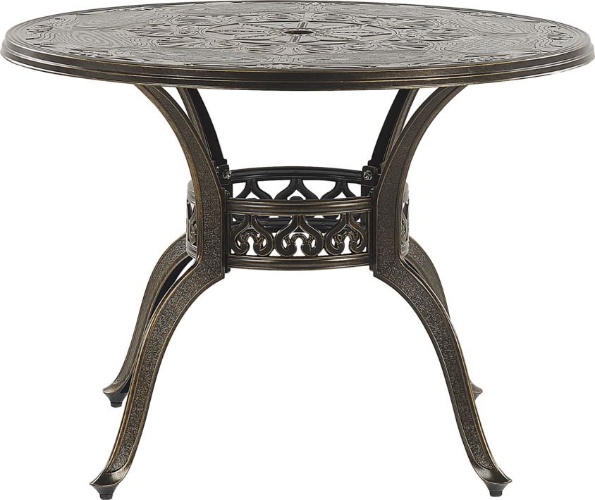 Beliani Stół ogrodowy okrągły 100 cm brązowy Sapri