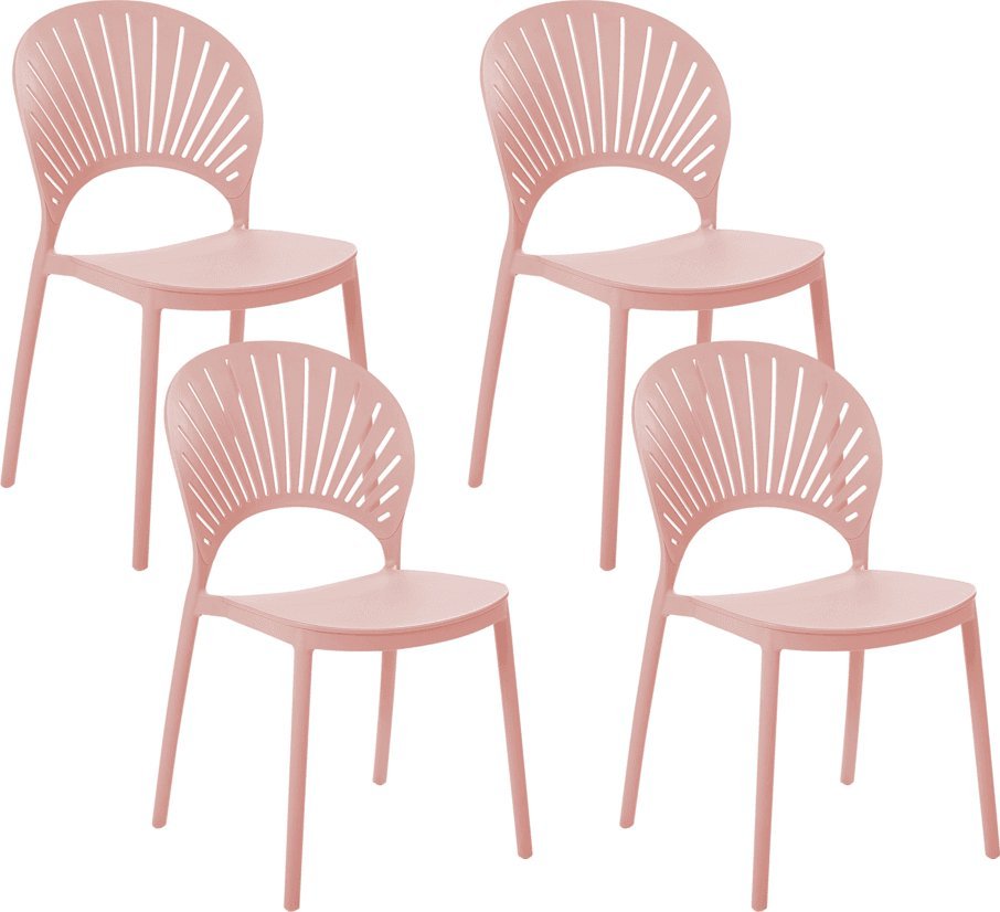 Beliani Zestaw 4 krzeseł do jadalni różowy OSTIA