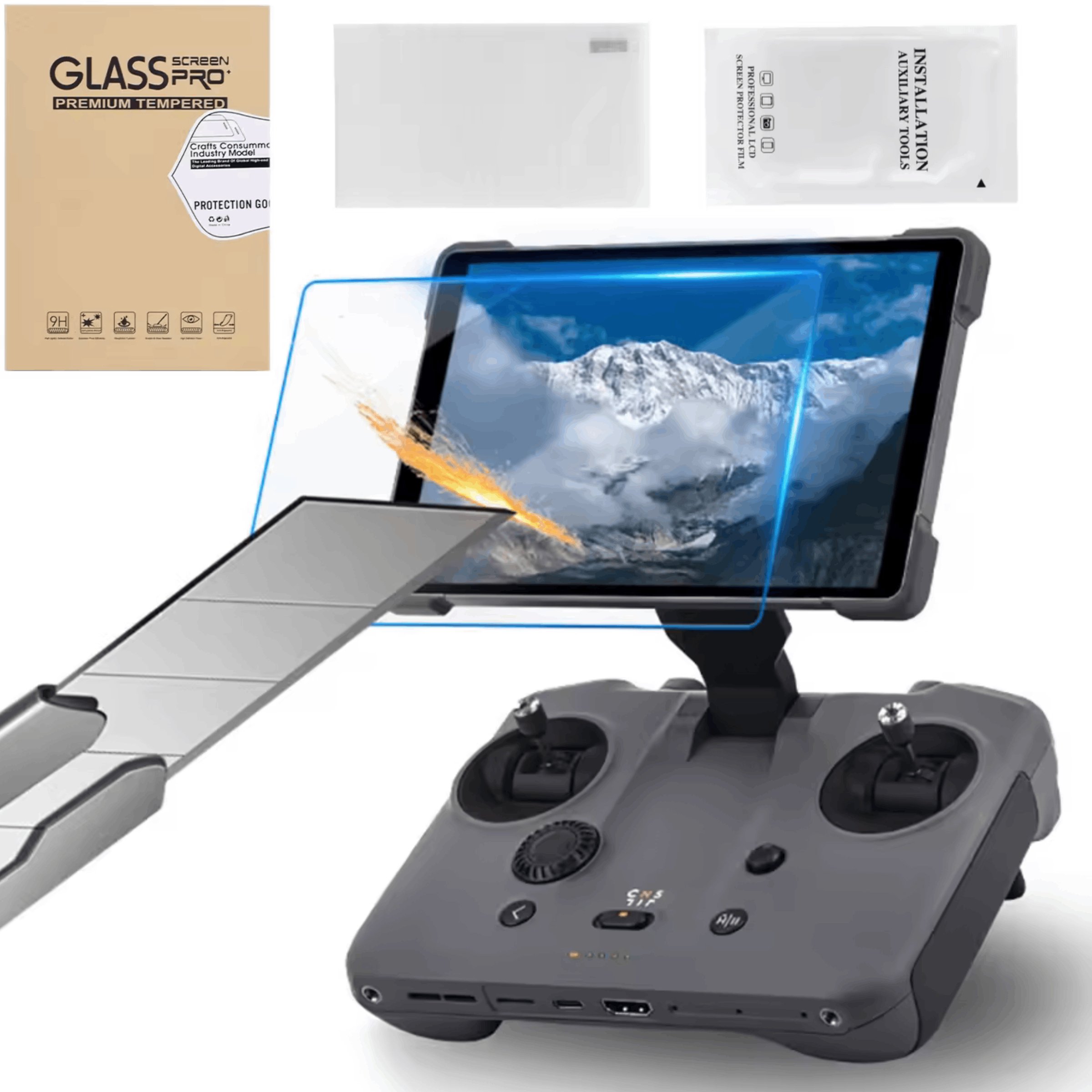 SZKŁO HARTOWANE 9H BRDRC DO KONTROLERA PILOTA DJI RC PRO 2 / MAVIC 4 PRO 1SZT 9H HD ULTRACIENKIE