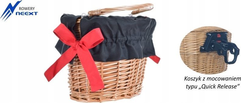 NEEXT Koszyk wiklinowy rowerowy na CLICK z wkładem mat