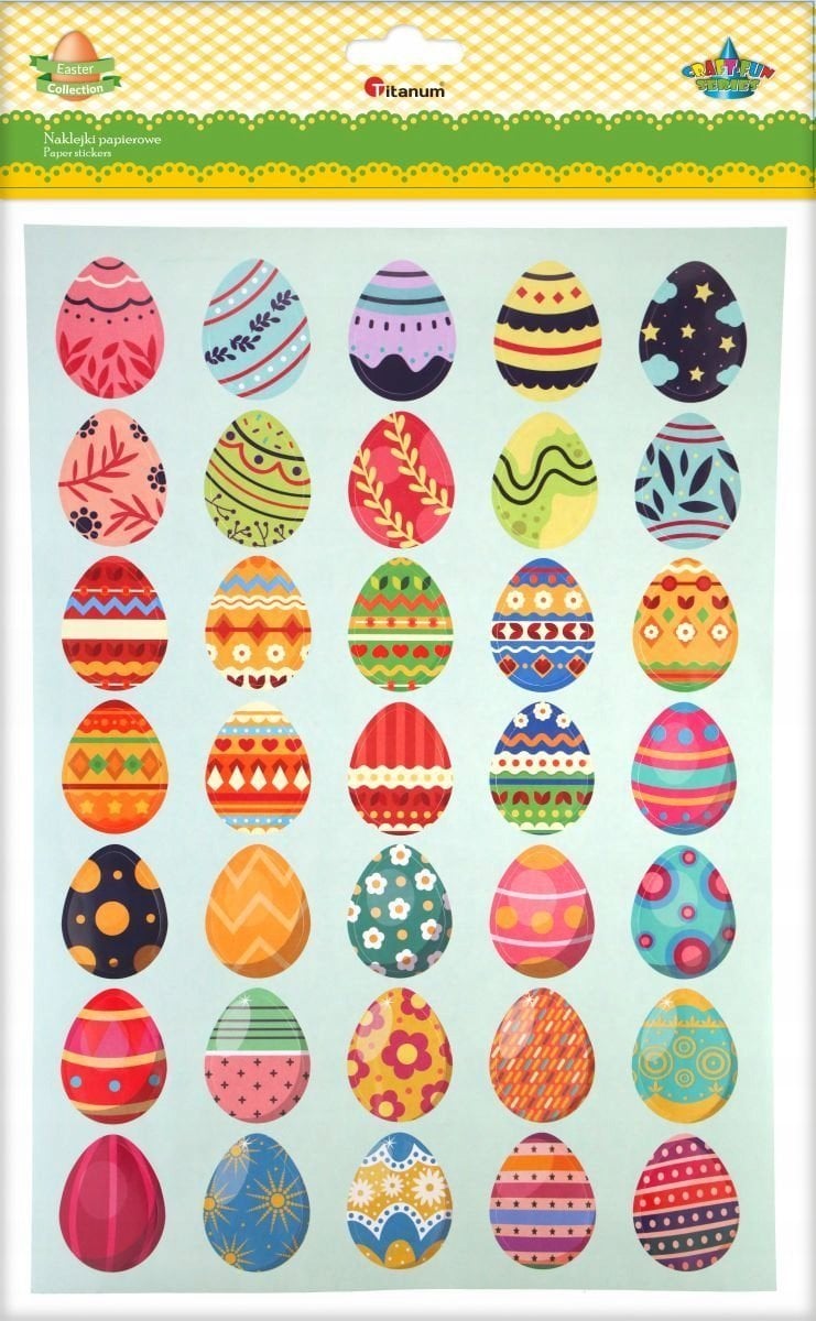 Titanum Naklejki papierowe pisanki 26x35mm 28szt