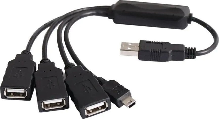PremiumCord USB2.0 HUB 4-portový Black cable