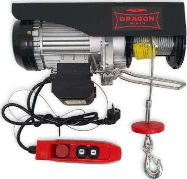Dragon Winch Wciągarka warsztatowa, elektryczna DWI HD 230V 12 m nośność 400/800 kg (pilot przewodowy)
