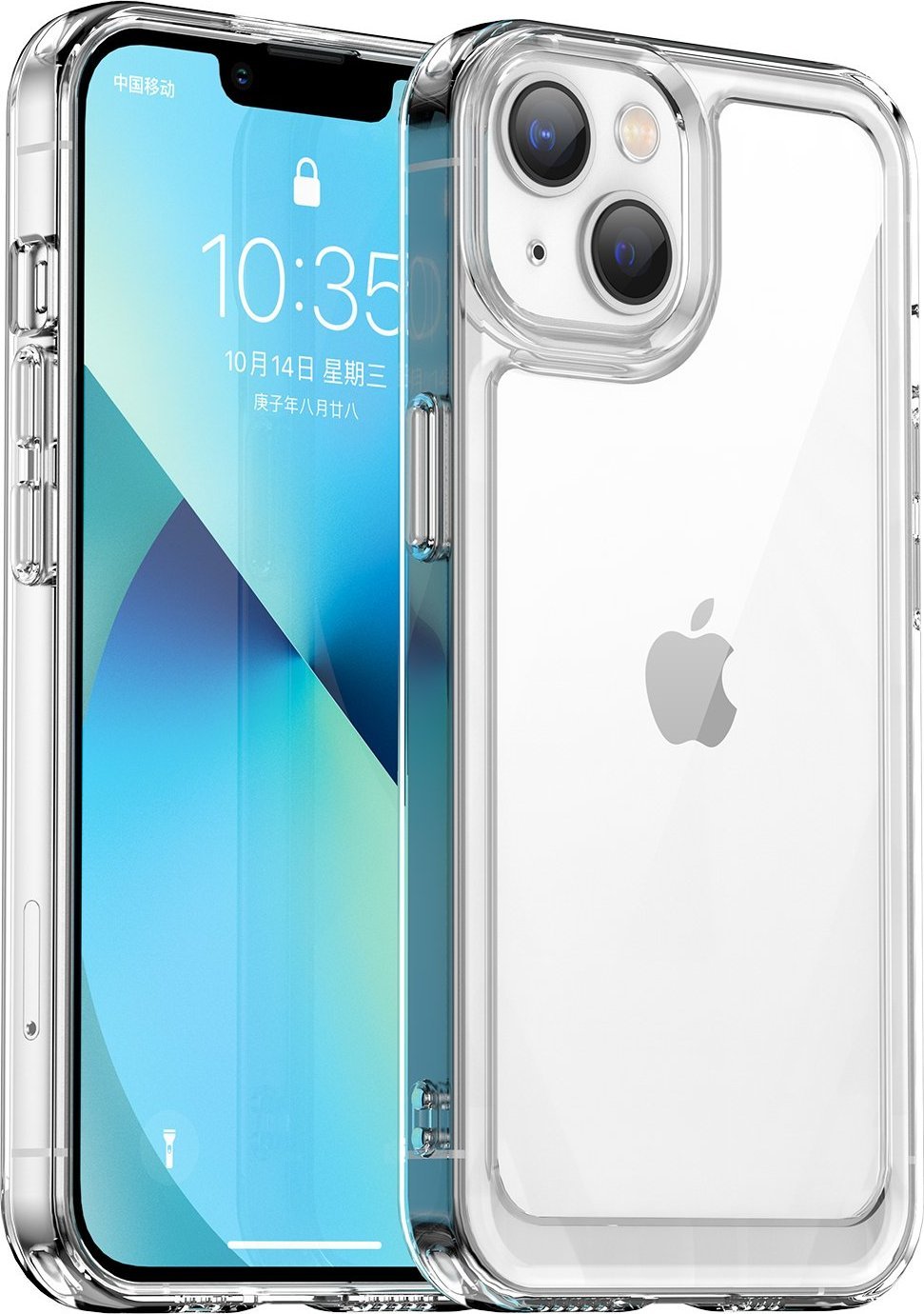 Hurtel Outer Space Case etui iPhone 14 sztywny pokrowiec z żelową ramką przezroczysty