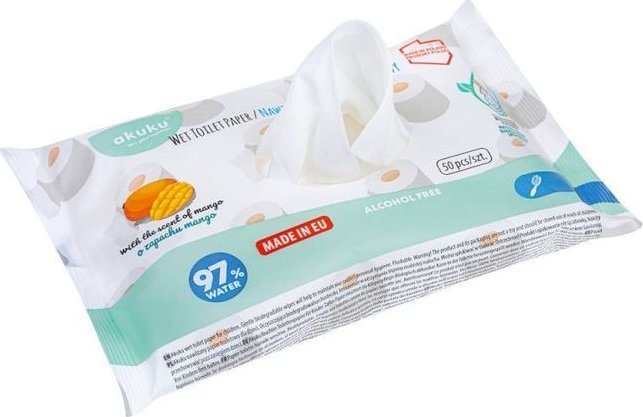 Akuku A0030 PAPIER TOALETOWY NAWILŻANY 50SZT