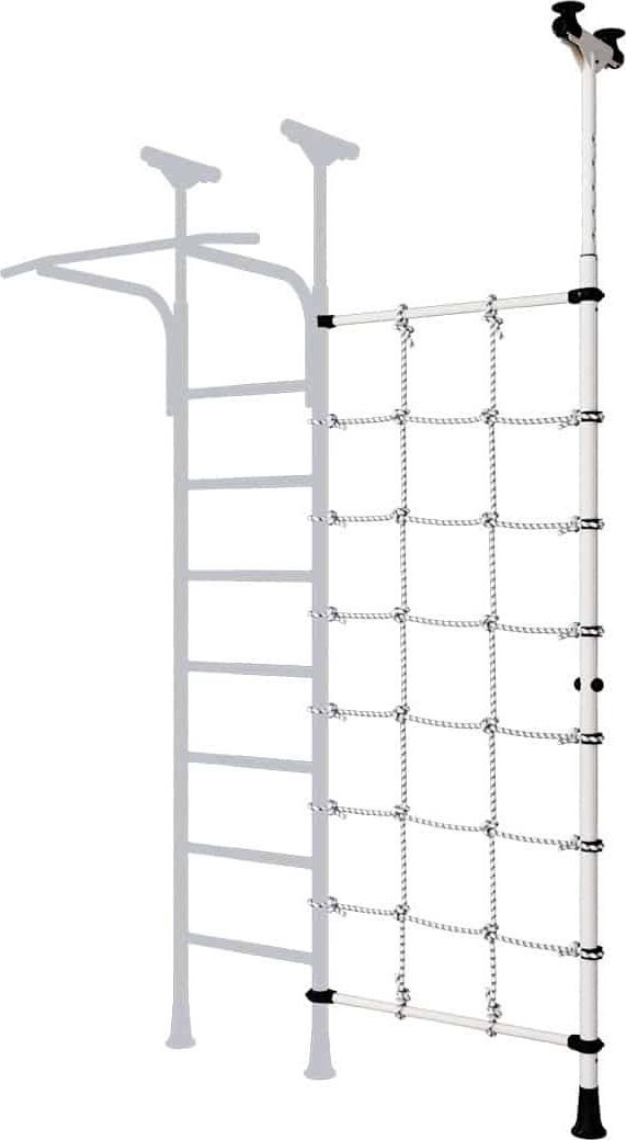 Małpiszon Słupek rozporowy z siatką do drabinki czarno-srebrny Kometa
