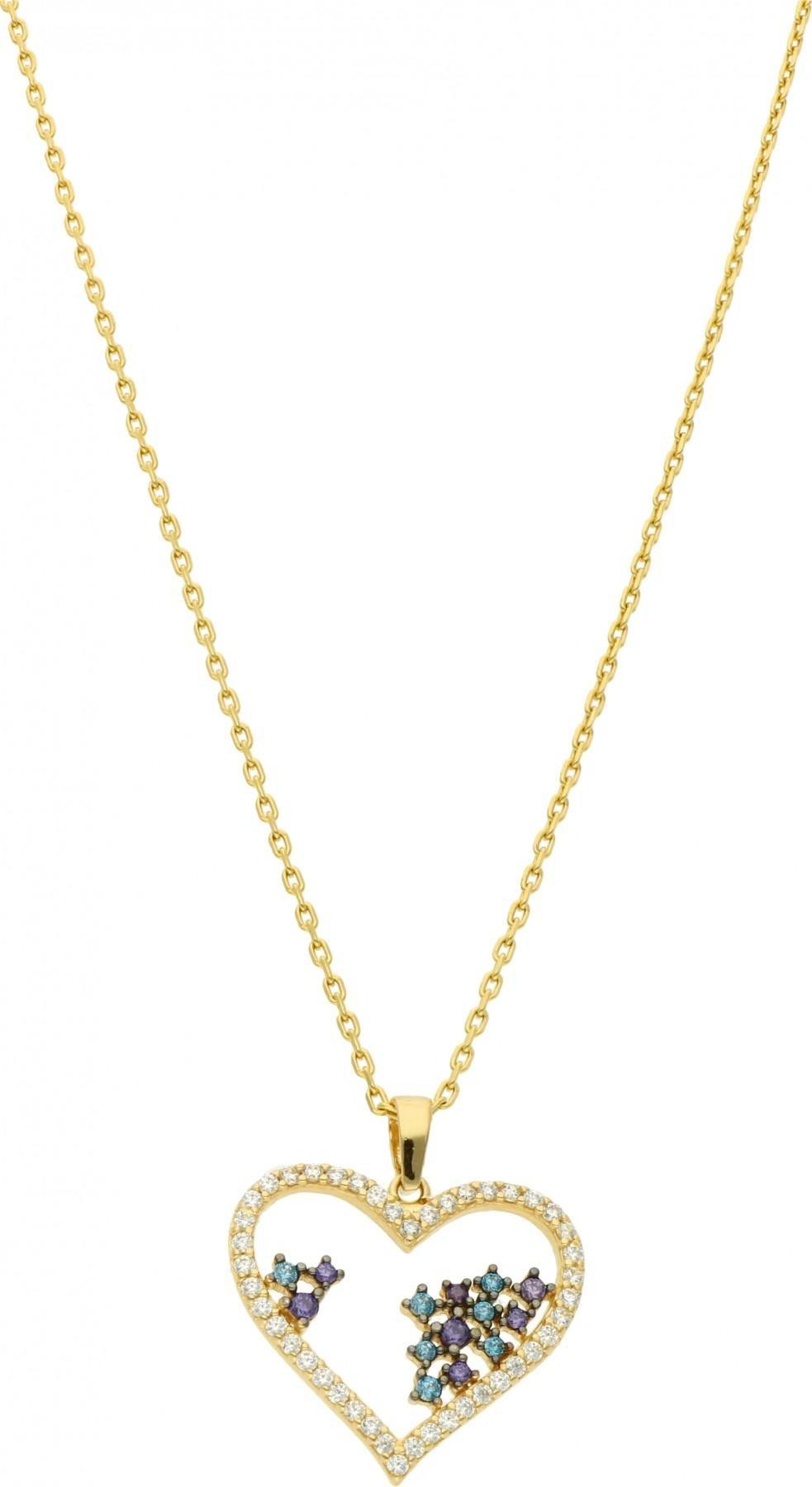 Rosanto Złota zawieszka serce z cyrkoniami 585 14k