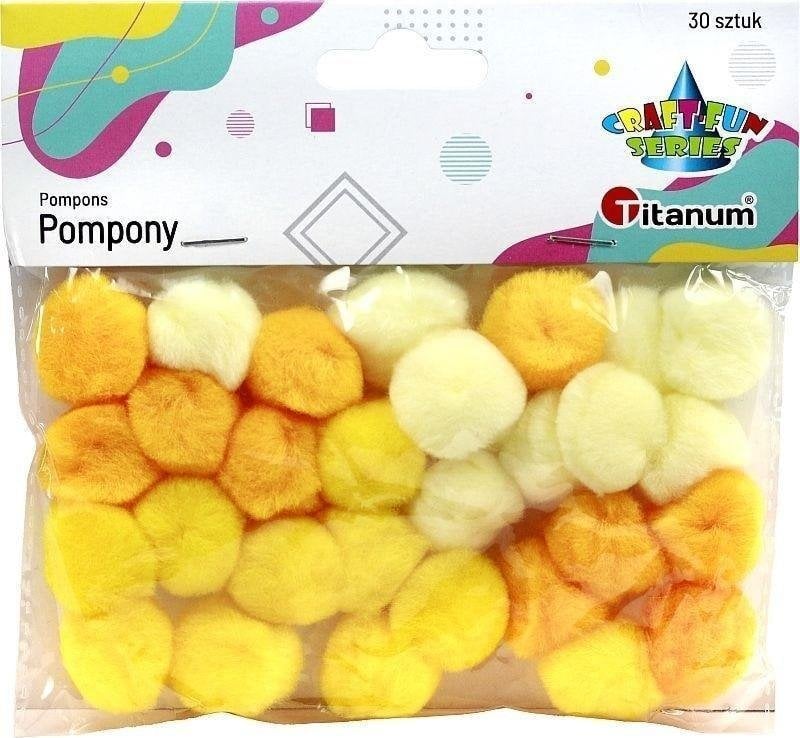 Titanum Pompony akrylowe 25mm żółte 30szt