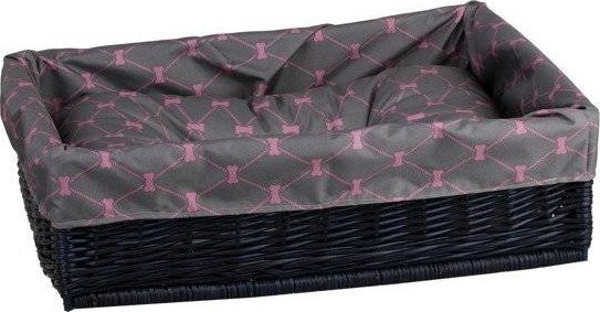 WickerPL BRAN WIKLINOWE PROSTOKĄTNE LEGOWISKO DLA PSA Z PODUSZKĄ 60X50 H18 CM