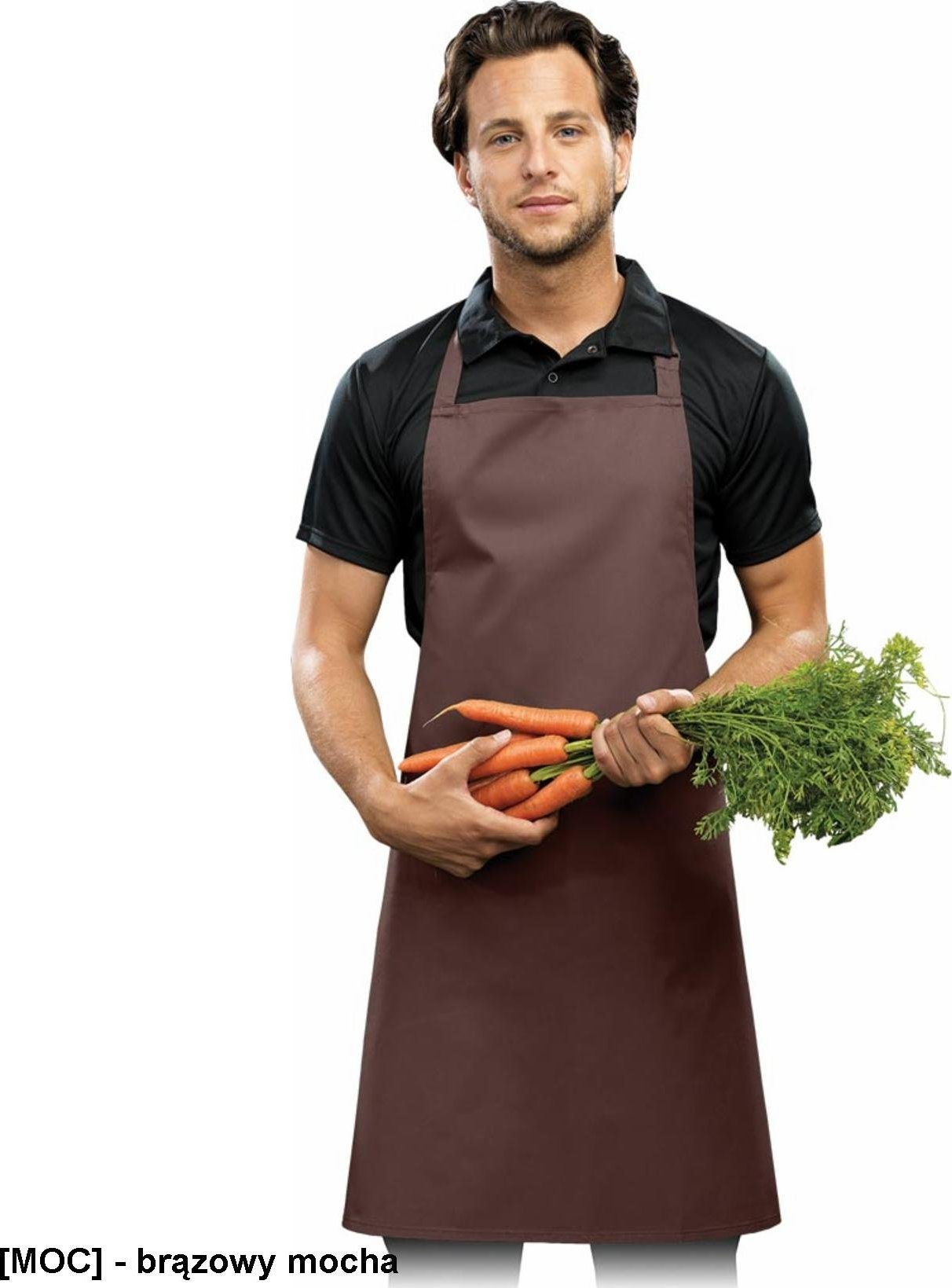 R.E.I.S. FPB-KL - fartuch z regulacą na szyi - brązowy mocha - 72x86 cm.