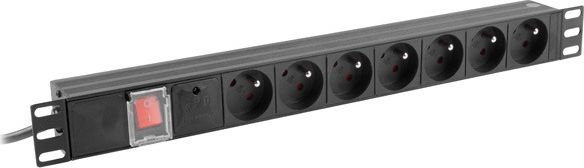 Lanberg Listwa zasilająca PDU 19" 1U 7x 230V PL 2m (PDU-07E-0200-IEC-BK)