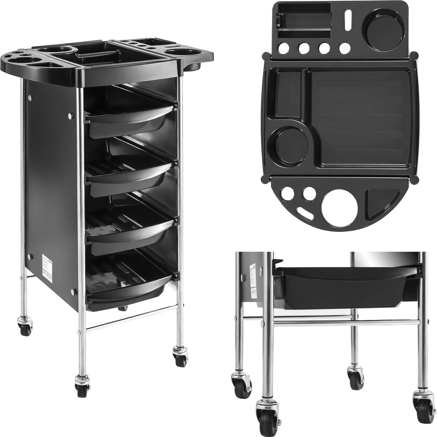 Physa Wózek fryzjerski mobilny na kółkach z szufladami PHYSA 4 szuflady