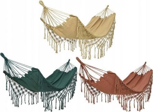 Kaemingk Hamak ogrodowy z frędzlami boho 290x100 cm