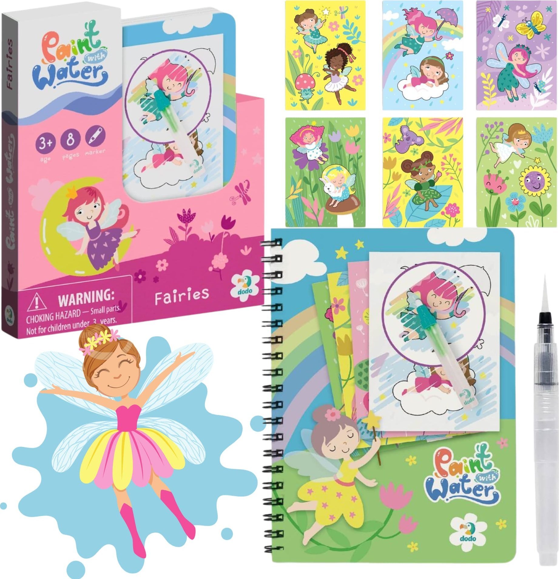 Dodo MALOWANIE MARKEREM WODNYM KOLOROWANKA "WRÓŻKI" ZESTAW DLA NAJMŁODSZYCH