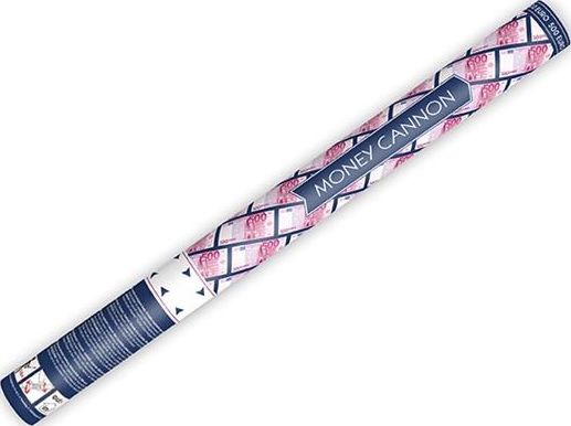 Party Deco Tuba strzelająca konfetti, banknoty Euro, 40 cm uniwersalny