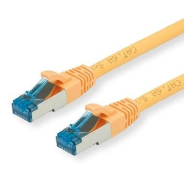 VALUE S/FTP Patch Cord Cat.6A (Class EA), żółty, 0,15 m