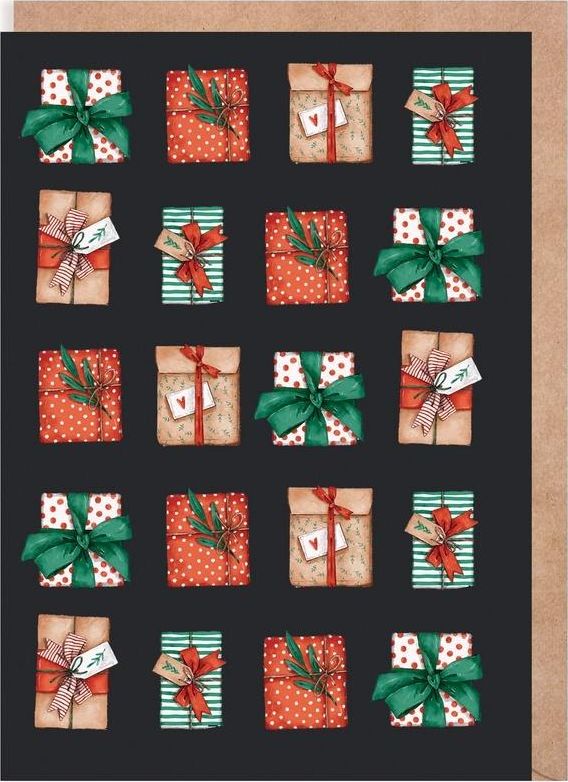 Cardie Kartka Boże Narodzenie Prezenty, eko koperta K129