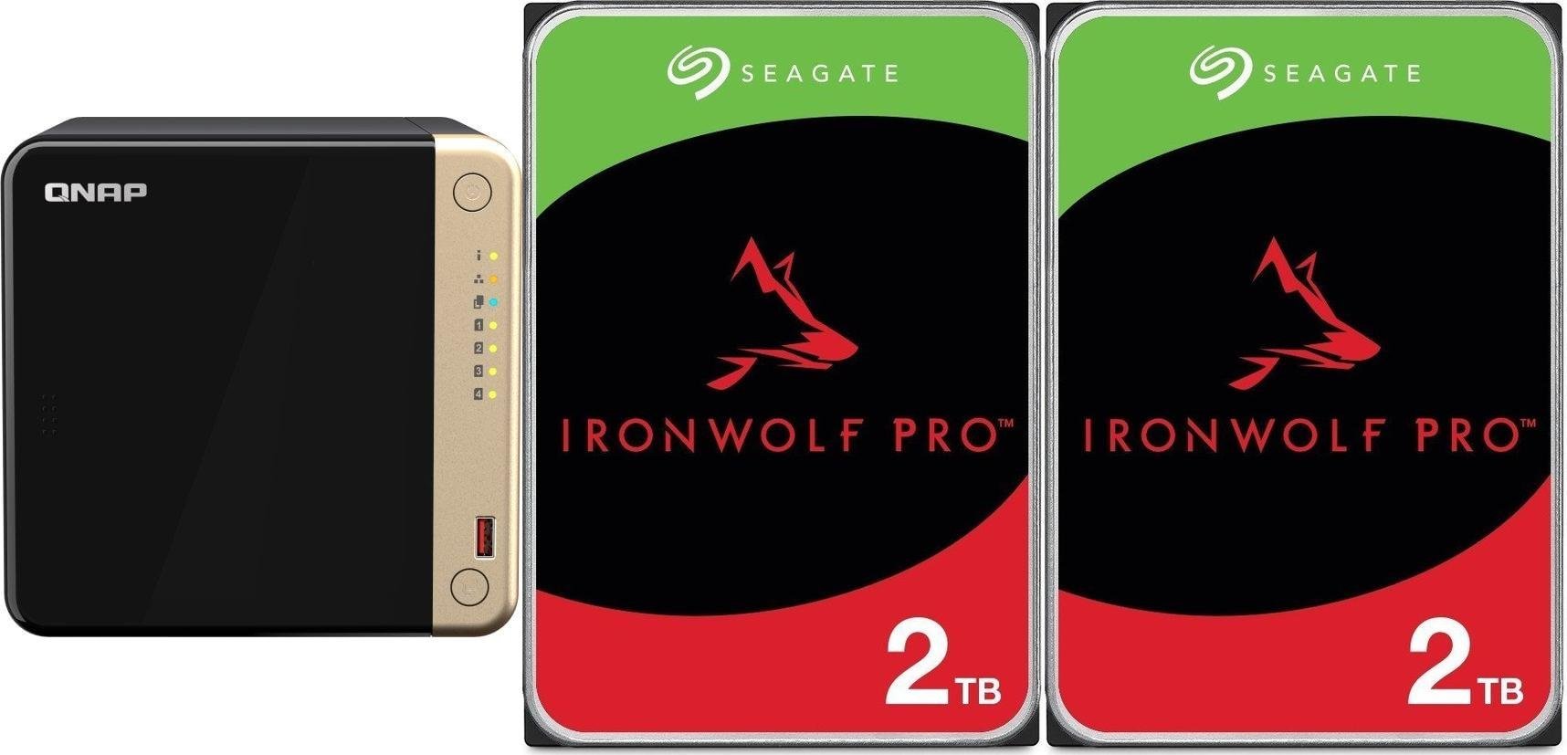 Serwer plików Qnap TS-464-8G + 2x Seagate IronWolf 2TB (ST2000VN003)
