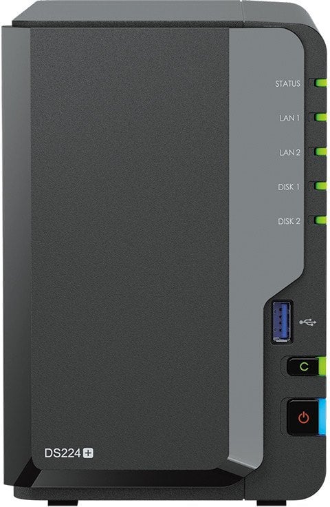 Synology DiskStation DS224+ serwer danych NAS sieć LAN Czarny J4125