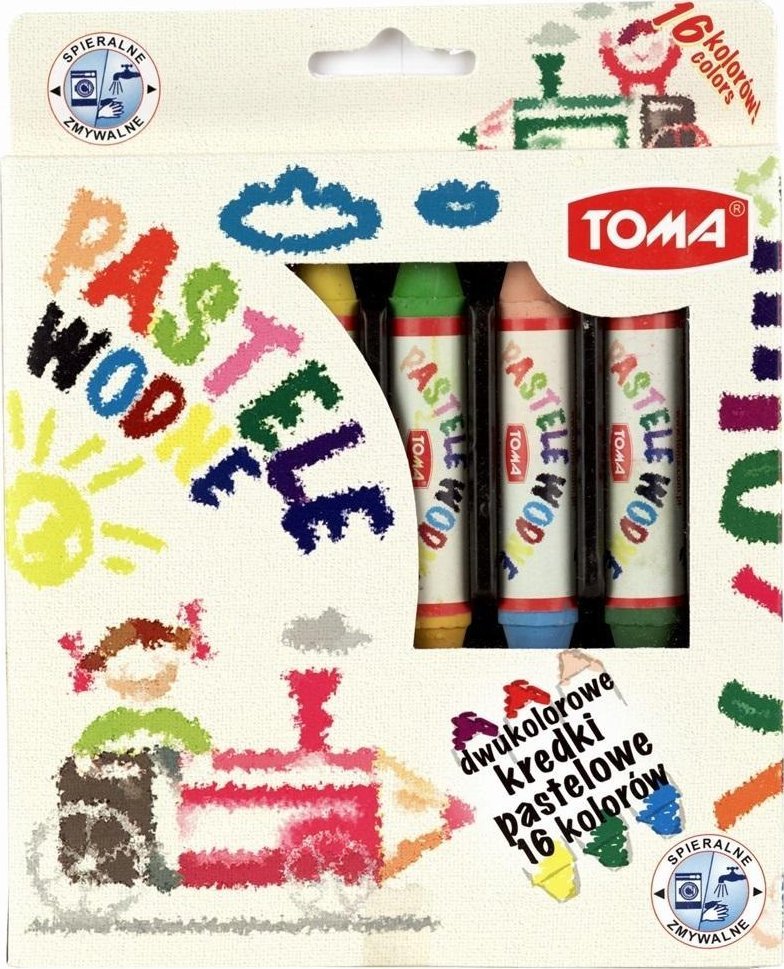 Kredki pastele wodne Kredzio 16 kolorów TOMA