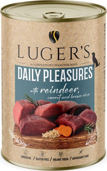 Karma mokra dla psa Luger's Daily Pleasures z reniferem, marchewką i ryżem brązowym 400 g