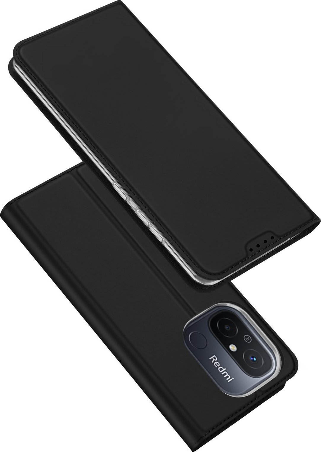 Dux Ducis Skin Pro etui do Xiaomi Redmi 11A / Poco C55 / Redmi 12C pokrowiec z klapką portfel na kartę podstawka czarne