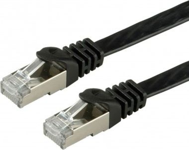 Value VALUE PatchCord Kat.6A FTP płaski czarny 2m