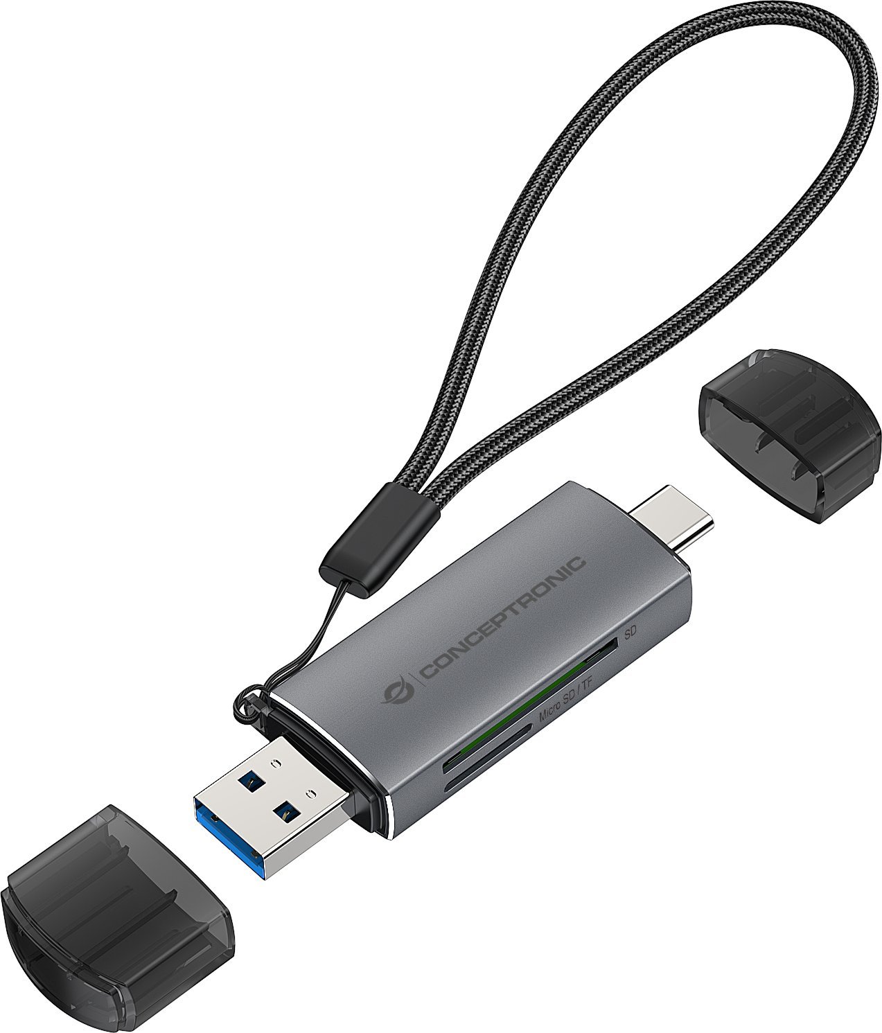 Czytnik Conceptronic CONCEPTRONIC Card Reader USB-C/USB-A -> Micro SD/TF sw