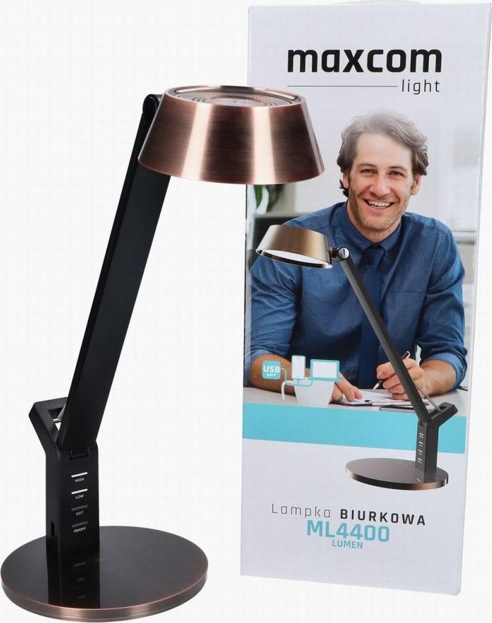 Lampka biurkowa Maxcom czarna (ML4400COPPER)