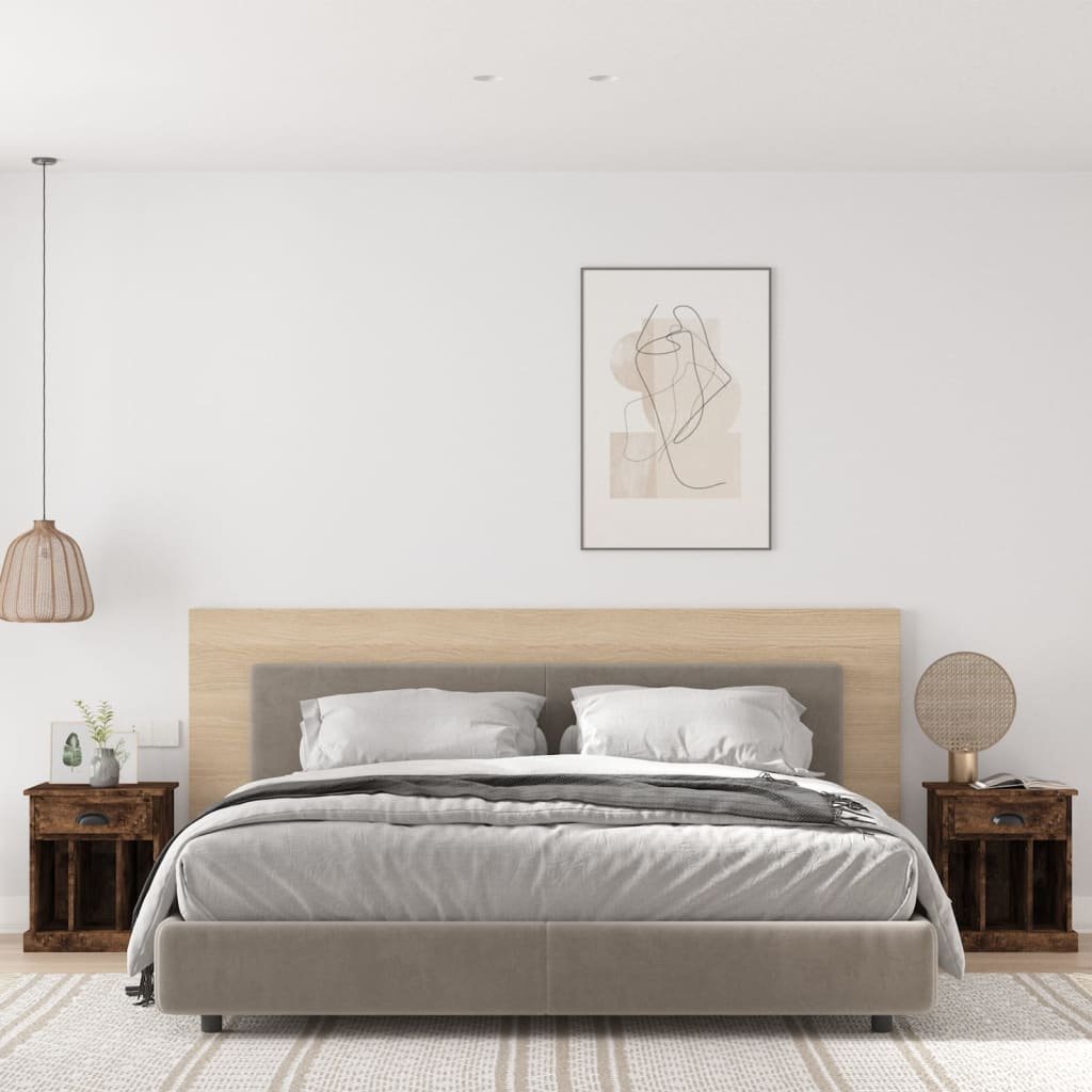 vidaXL Szafki nocne, 2 szt., przydymiony dąb, 43x36x50 cm