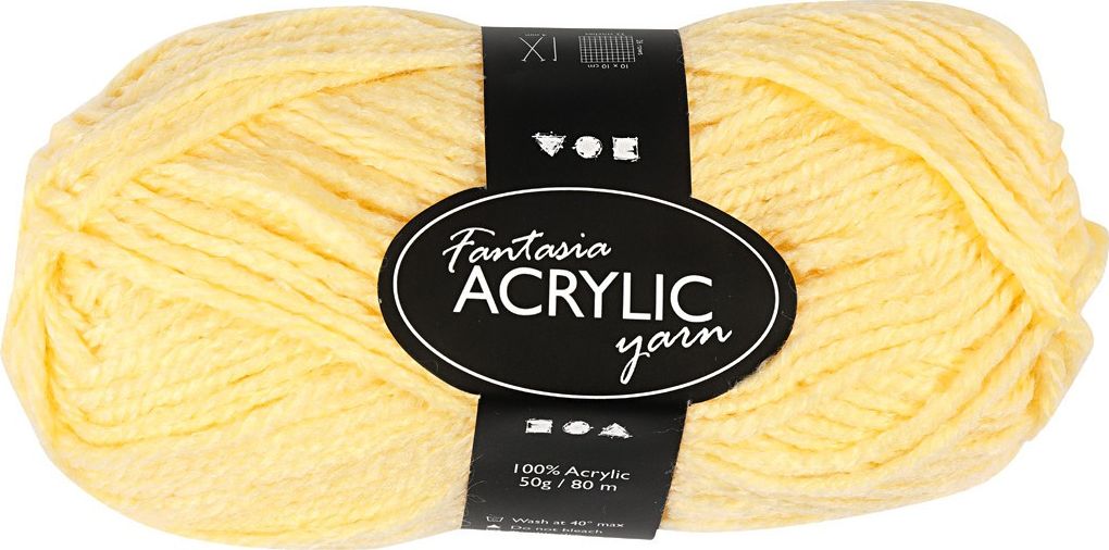 Creativ Company Włóczka akryl Fantasia Jasno Żółta 50 g