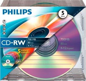 Philips CD-RW 700 MB 12x 5 sztuk (CW7D2CC05/00)