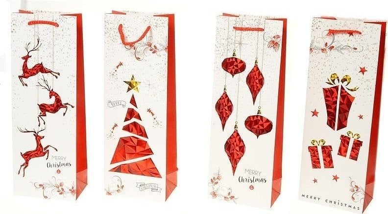 Torebka na butelkę z motywem świątecznym MIX