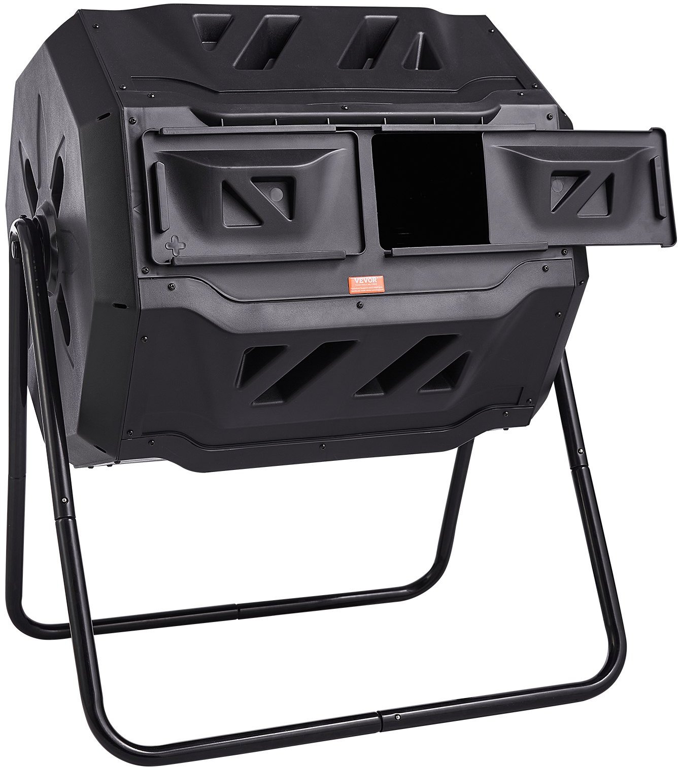 Kompostownik obrotowy dwukomorowy na stelażu bębnowy 163 L