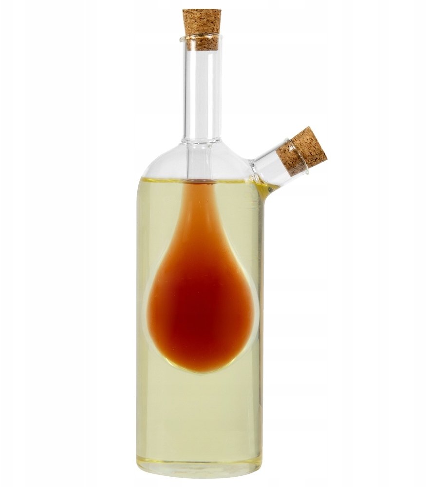 OZDOBNA BUTELKA KROPLA 220ml podwójna do oliwy octu 2w1 na wino nalewki