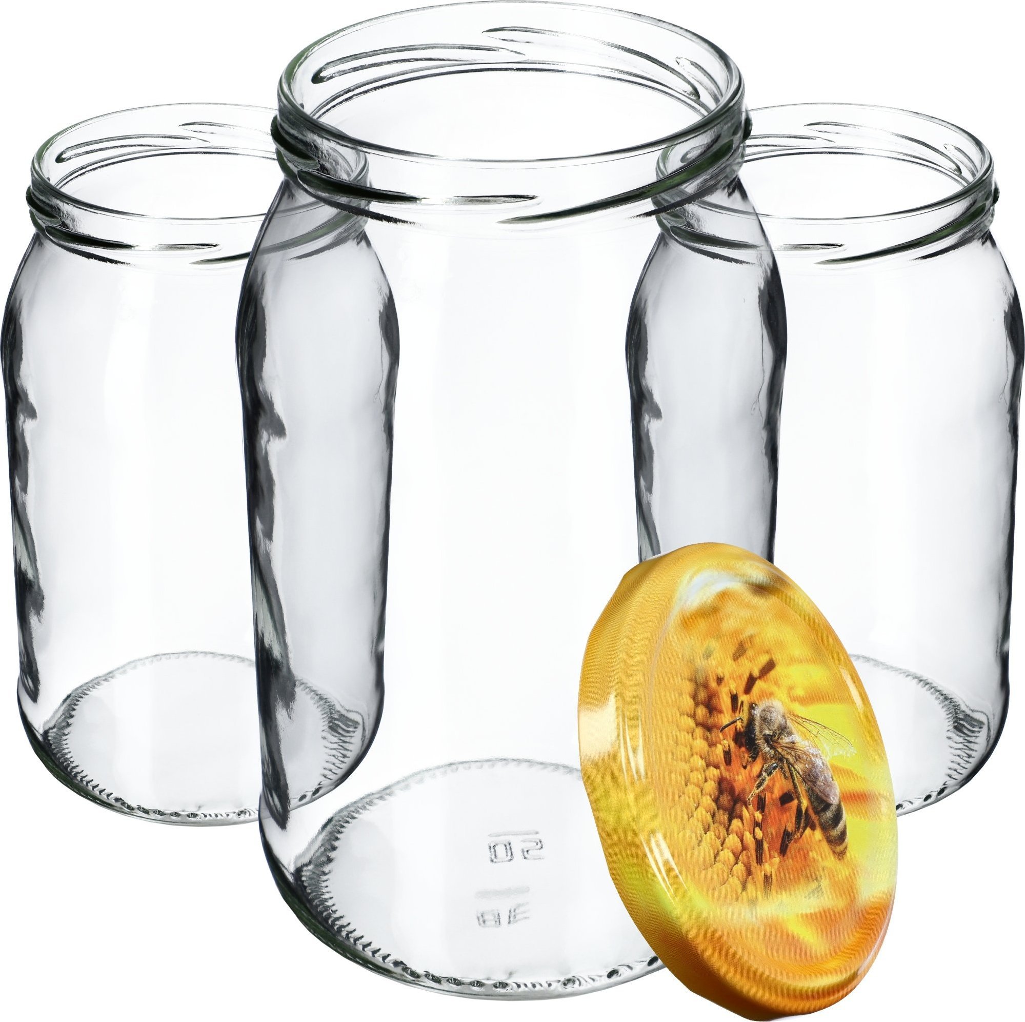 Kadax 8x Słoiki 900ml Na Przetwory Miód + Wieczko fi82