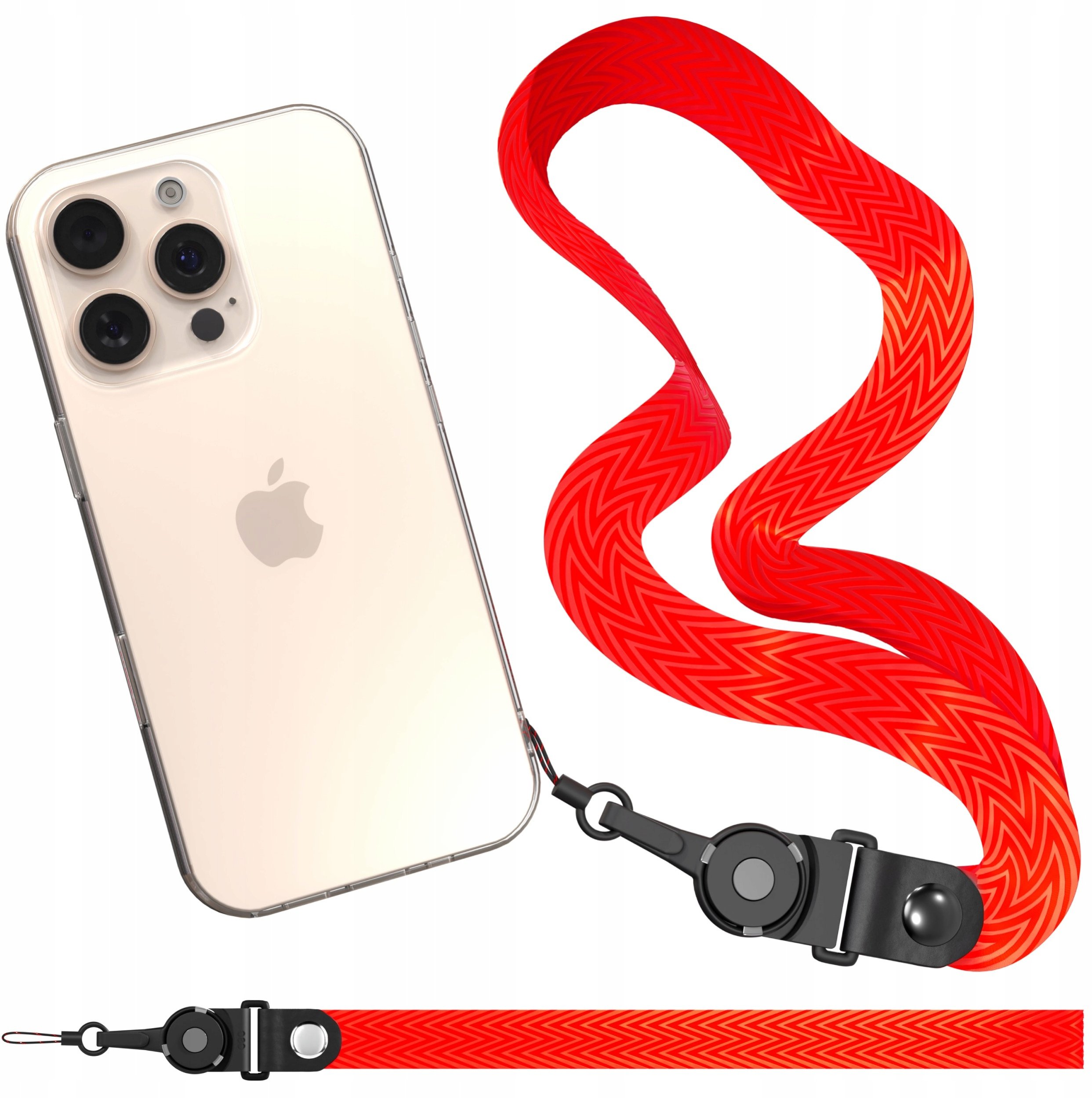 Smycz Do Telefonu Pasek Zawieszka Na Szyję Uniwersalna Czerwona Smyczka