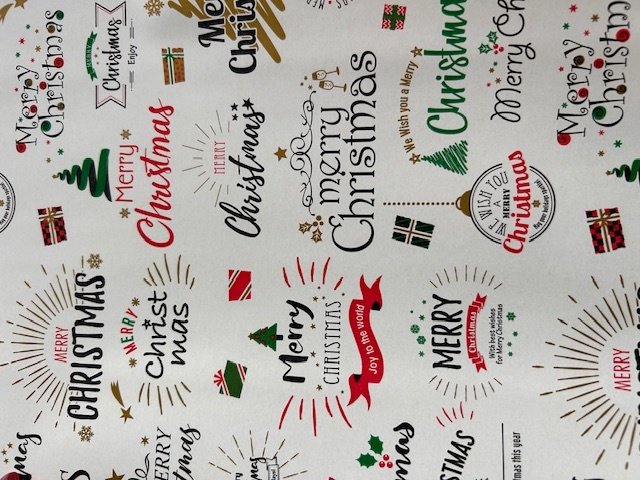 Fastima Papier świąteczny do pakowania white wesołych świąt 70cmx2m 349m70